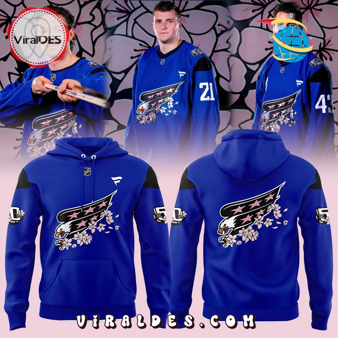 Washington Capitals Cherry Blossom Pullover Hoodie