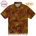 Washington Commanders Leafy Palms Burgundy Hawaiian Shirt