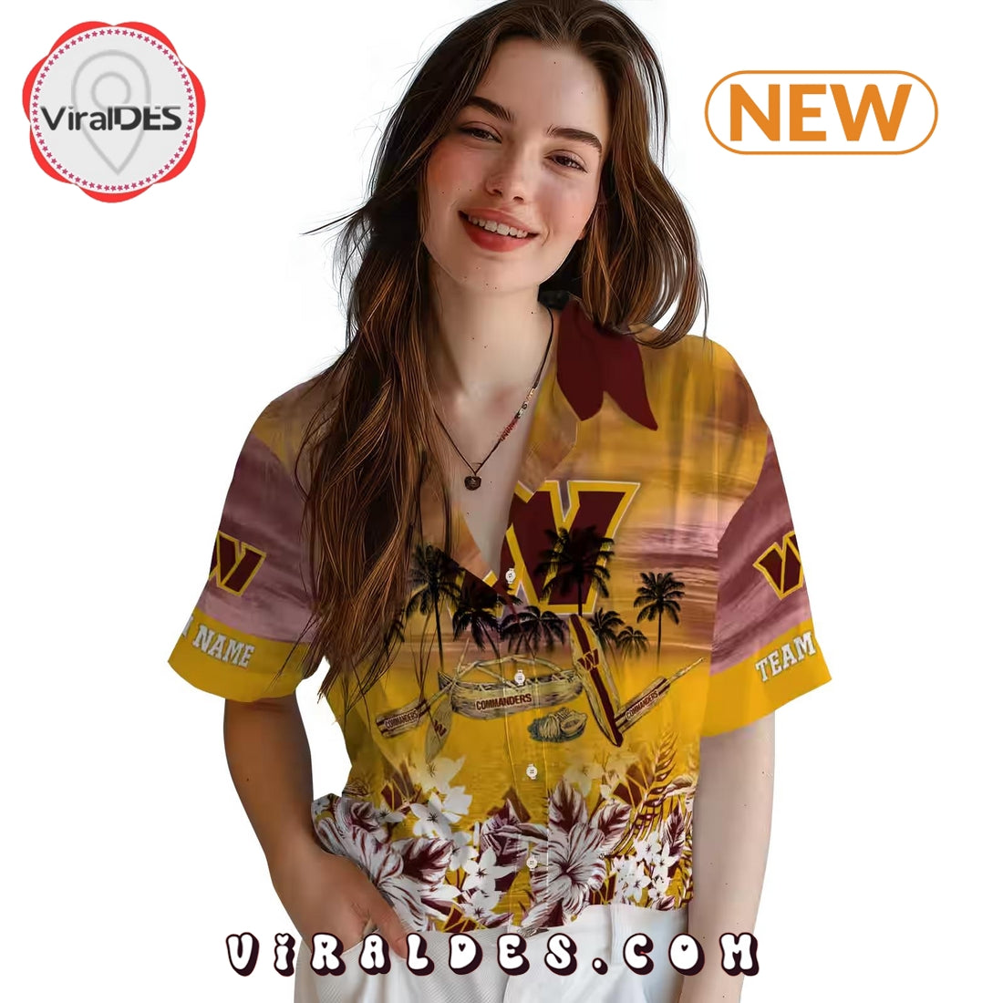 Washington Commanders Tropical Canoe Burgundy Hawaiian Shirt