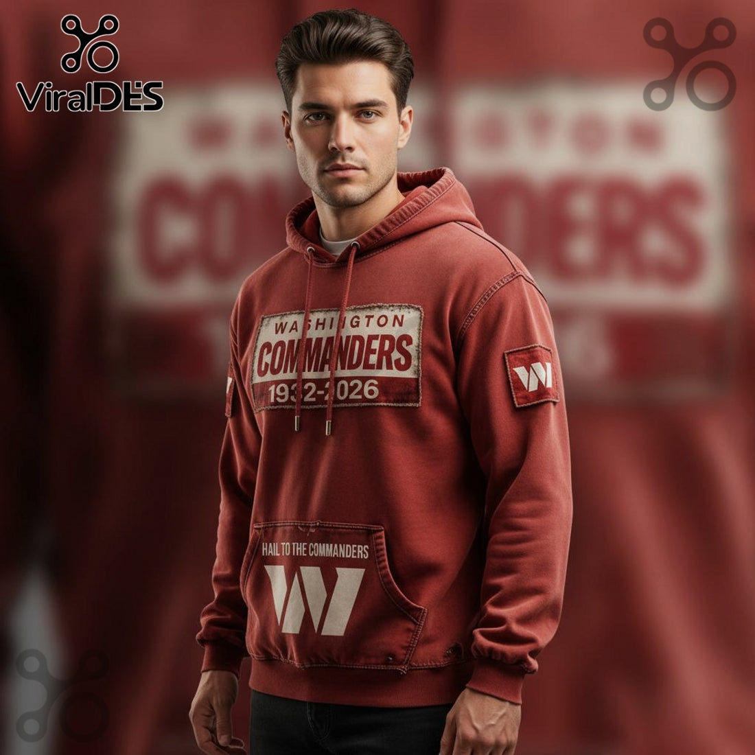 Washington Commanders Vintage 1932-2026 Football Team Premium Hoodie