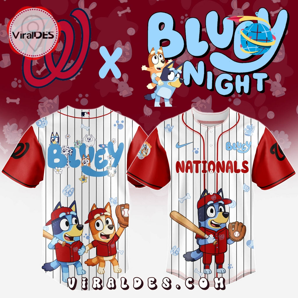 Washington Nationals MLB Bluey And Bingo 2025 Baseball Jersey