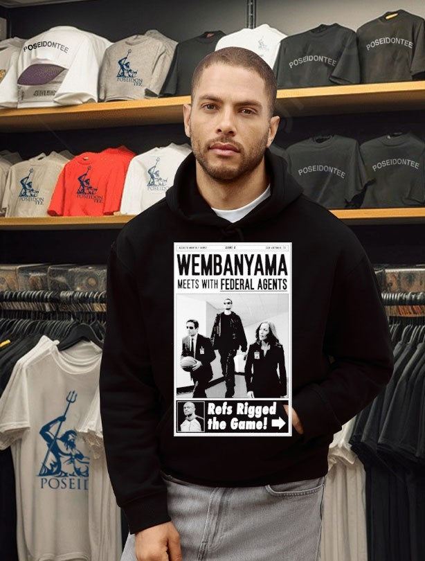 Wembanyama X-files Style Federal Agents San Antonio Basketball T-shirt
