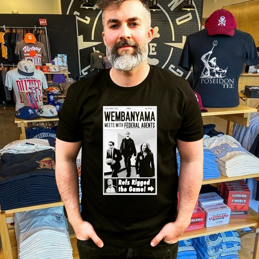 Wembanyama X-files Style Federal Agents San Antonio Basketball T-shirt