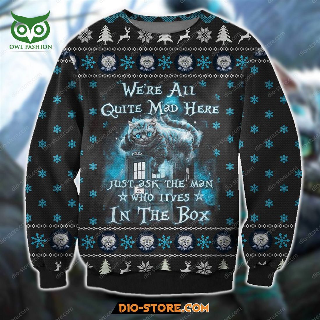 Were All Quite Mad Here Alice In Wonderland 3d Print Ugly Christmas Sweater Sweatshirt Christmas