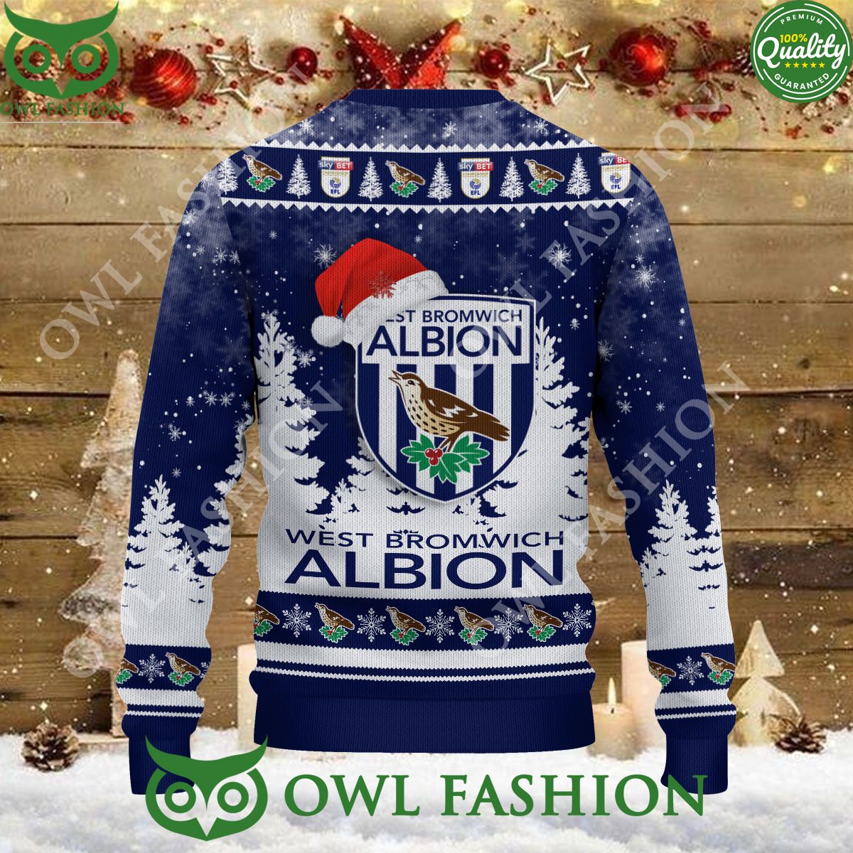 West Bromwich Albion FC Christmas EFL Ugly Premier League Sweater Jumper