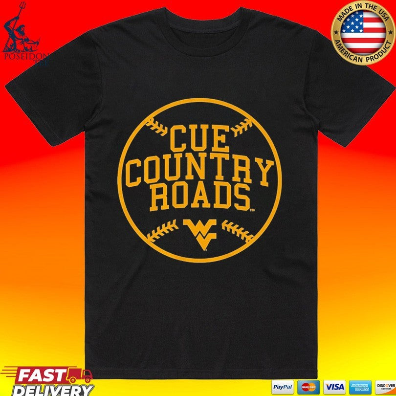 West Virginia Baseball Cue Country Roads T-shirt