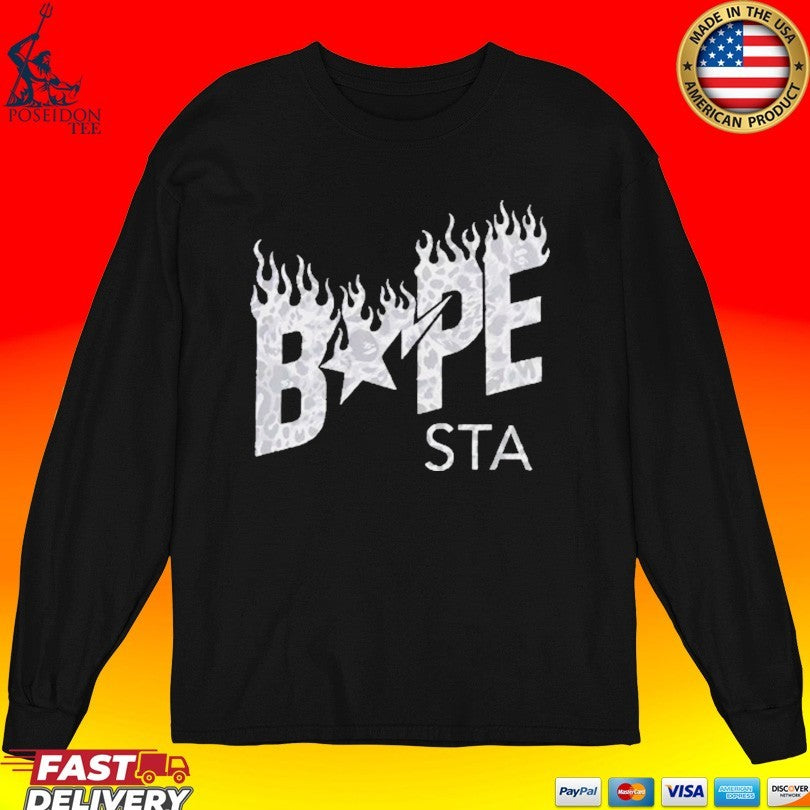 Wild Leopard Pattern Bape Sta Logo Relaxed Fit T-shirt