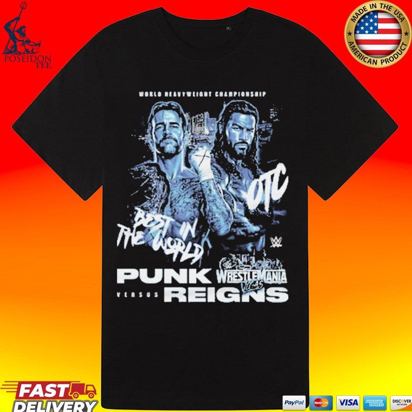 Wrestlemania 42 Cm Punk Vs. Roman Reigns Matchup T-shirt
