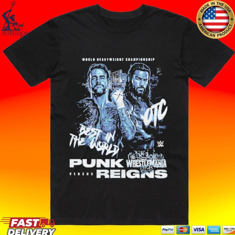Wrestlemania 42 Cm Punk Vs. Roman Reigns Matchup T-shirt