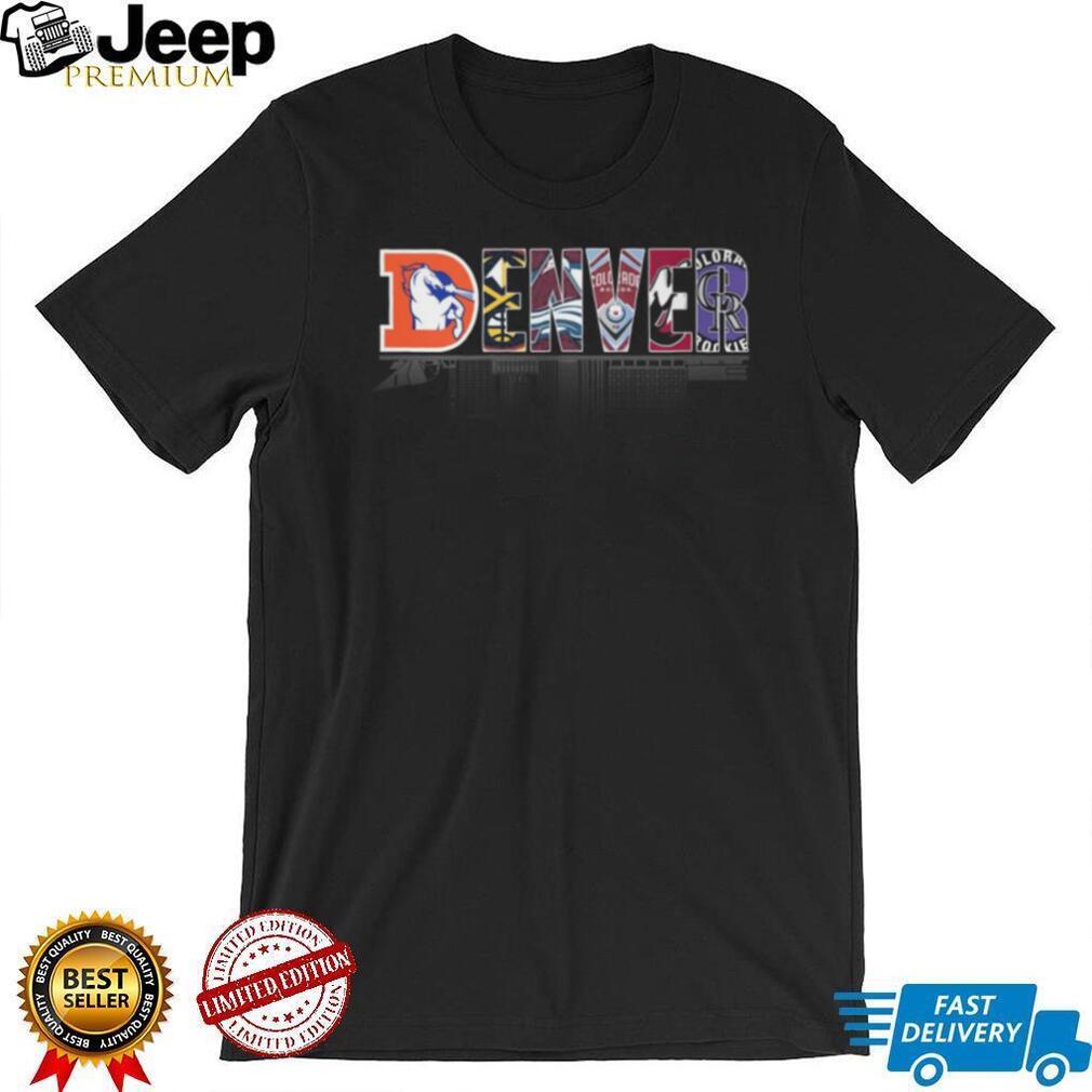 Denver City Skyline All Sports Teams Mashup Logo T Shirt