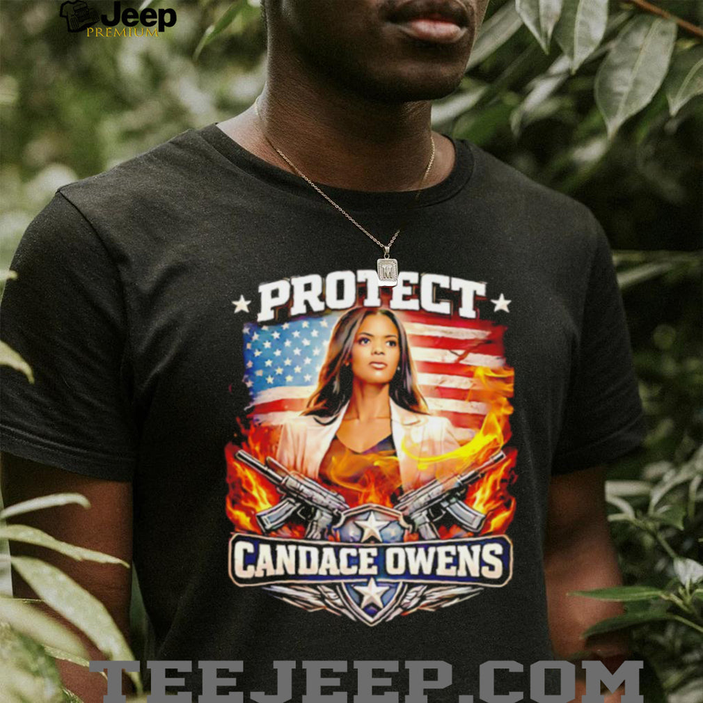 Protect Candace Owens Patriotic American Flag Fire & Arms T shirt