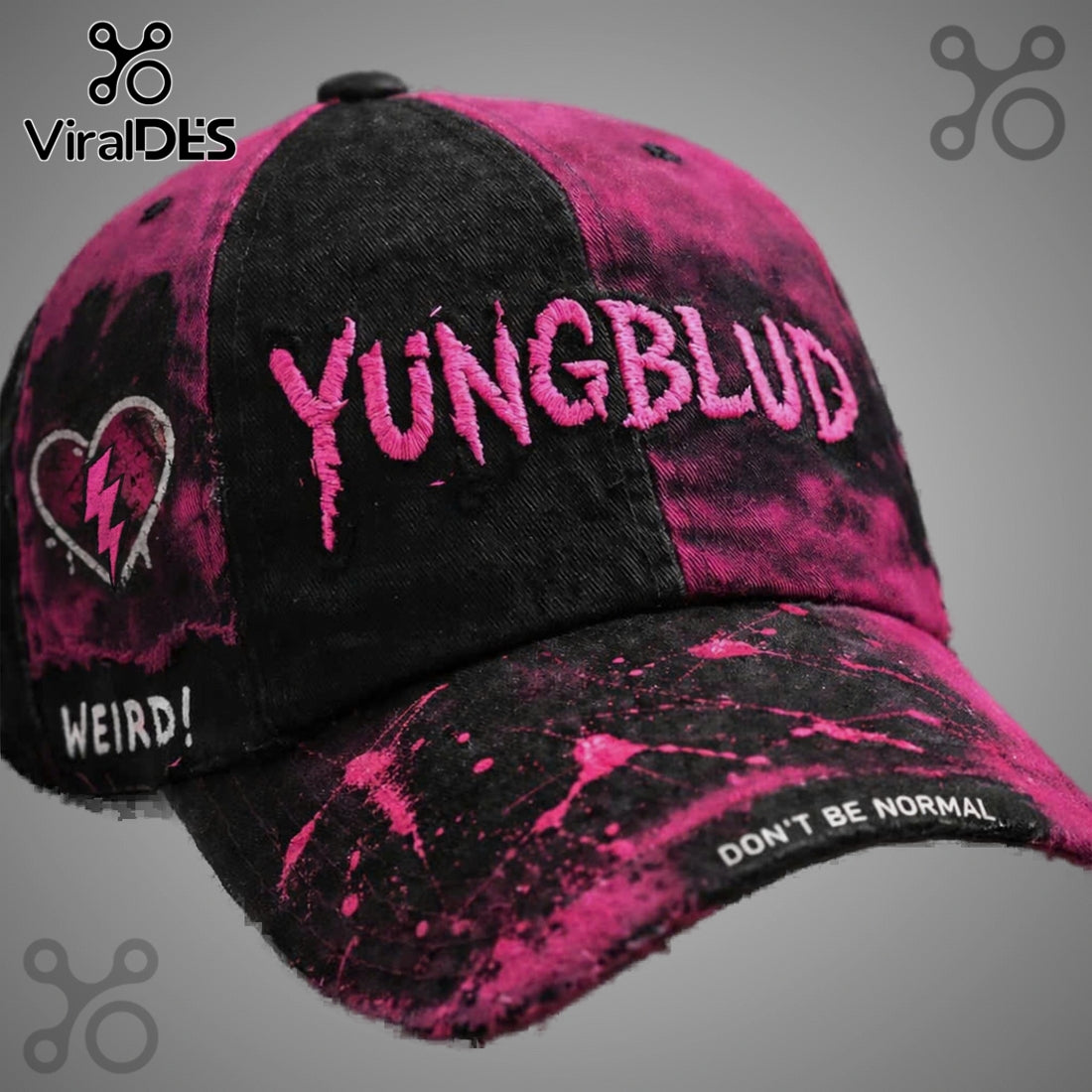 Yungblud Weird Splatter Graphic Don’t Be Normal Adjustable Baseball Cap
