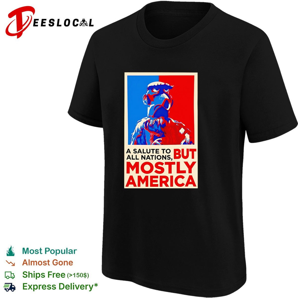 Salute to all nations but mostly America eagle Muppet poster parody shirt