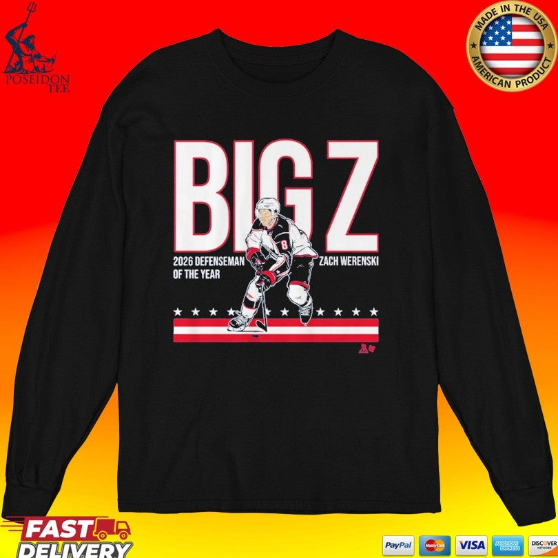 Zach Werenski Big Z 2026 Defenseman Of The Year T-shirt